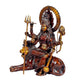 Brass Ashtabhuja Simhavahini Durga Seated On Lion Height 12.5 Inch