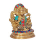 Brass Panchmukhi Hanuman Statue Idol Murti Height 6.5 Inch