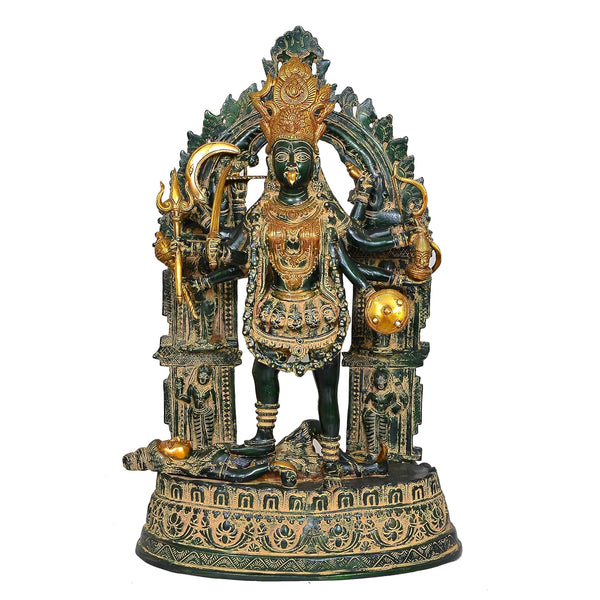 Brass Goddess Mahakali MATA Idol (Height: 28 inch) Study Setting