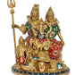 Brass Shiv Parivar Shiva Family Idol Family for Home Decor Mandir Pooja (Height 10 Inch)