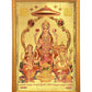 Lakshmi Ganesha Saraswati Gold Foil Poster with Frame Wall Decor Length 20 Inch X Width 14 Inch, Multi