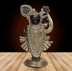 Brass Shrinath ji Idol Krishn Avatar Shri Krishna Murti Home Decor, Height : 13 inch