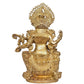 Brass Maa Saraswati Statue - Handcrafted Hindu Goddess Saraswati Idol for Home Decor and Pooja (Height 25 Inch)