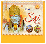 Table Calendar 2026 Sai Baba desk calendar cover with Sai Baba figure and 2026 text
