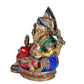 Brass Lord Ganesha Idol Statue Figurine Showpiece Home Office Temple Decorative Item Multicolour Height 13 Inches