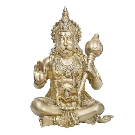 Brass Hanuman Giving Blessing (Height 17 Inch)