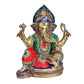 Brass Lord Ganesha Idol Statue Figurine Showpiece Home Office Temple Decorative Item Multicolour Height 13 Inches