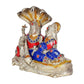 Brass Vishnu Lakshmi Idol Vishnu Lakshmi Sitting on Shesh Naag Height 6.5 Inch