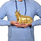 Brass Shiva Seated Nandi Statue Nandi Bull for Shiv Temple Showpiece Home Pooja (Height: 5.5 Inch)