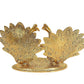 Metal Double Lovers Peacock Statue, Showpiece Figurine Gold Height 6 inch