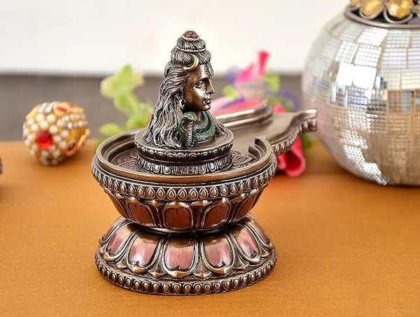 Resin Shiva Shivlingam Idol Shivling Home Temple Gift Item Height 5 Inches Study Setting