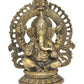 Brass Lord Ganesha Idol Sitting Ganesh Statue Decorative Sculpture for Home Decor Office Mandir Pooja Temple (Height 10 Inch)