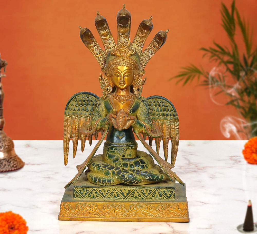 Brass Naga Kanya Statue (Height : 13 Inch)