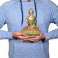 Brass Buddha Statue - Handcrafted Spiritual Decor for Home and Office - Buddha Idol (Height 9.5 Inch)