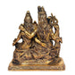 Brass Shiv Parivar Statue Idol On Base Holding Trident for Home Decor | Height : 10 inches