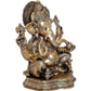 Brass Ganesha Brass Statue Idol for Home Decor Office Mandir | Height : 15.5 inch