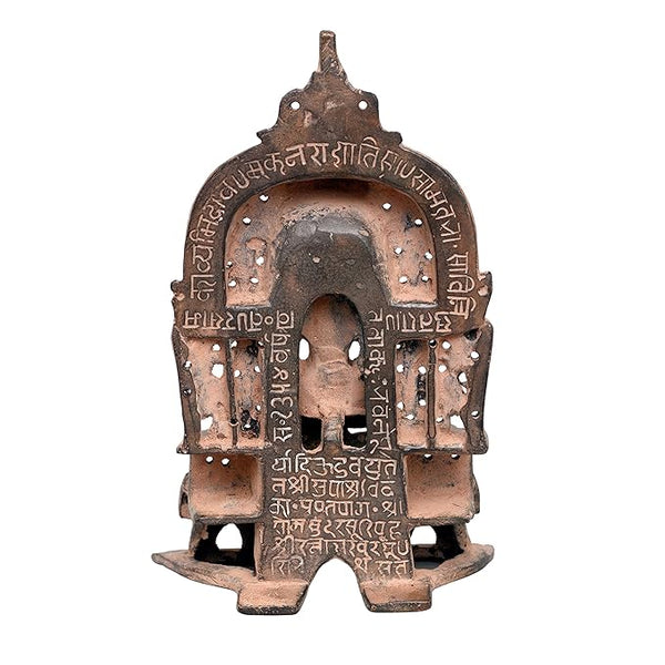 Brass Siting Chaubisi Mahaveer ji Statue Jain Idol Height 8 inches Entryway Setting