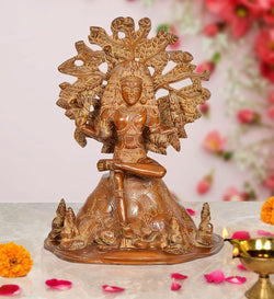 Brass Dakshinamurti Shiva Statue for Home Decor Temple Office Mandir, (Height: 12 Inch)