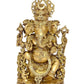 Brass Lord Ganesha Ganpati Idol Vinayak Religious Statue Murti Height 14.5 Inch