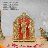 Ram Darbar statue, Height 9.5 in: three gold-toned figures beneath ornate arch
