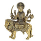 Fine Brass Durga Maa with Lion Idol Hindu Goddess Sherawali MATA Murti MATA Rani Statue Figurine Home Temple (Height: 4 Inch)