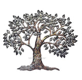 Metal wall art tree with LED lights, iron leaf branches and trunk