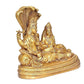 Brass Vishnu Lakshmi Idol Statue One Base Giving Blessings for Home Decor | Height : 13 Inches