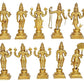 Brass Vishnu Dashavatar Statue Idol for Home Decor Temple | Diwali | Height : 9 Inches (Each) | Set of 10