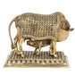 Brass Kamdhenu Cow with Calf for Home Decor Pooja Mandir Pooja Temple Office Decorative Showpiece Statue (Height: 8 Inch)