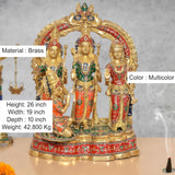 Brass Ram Darbar idol multicolor; height 26 in, width 19 in, depth 10 in