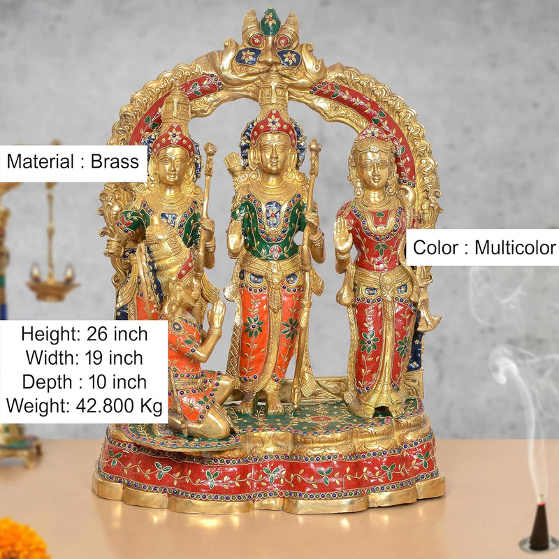 Brass Big Size Ram Darbar Idol (Height : 26 Inch)