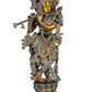 AONA Brass Lord Krishna Idol Statue Decorative Showpiece Sculpture Multicolour Height 29 Inches