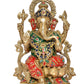 Brass Lord Ganesha Idol Ganesh Statue Decorative Sculpture for Home Decor Office Mandir Pooja Showpiece (Height 13 Inch)