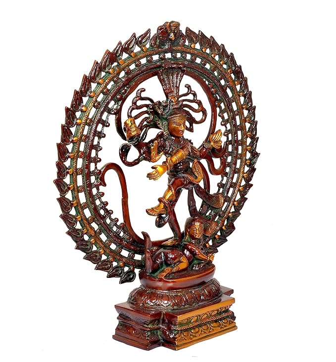 Brass Nataraja Natraj Shiv Murti in OM (AUM) - Brass Sculpture Height 20 inch Craft Detail