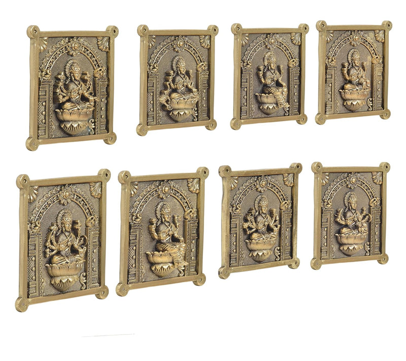 Bronze Goddess Ashtalakshmi Wall Hanging (Set of 8) (Height 4 Inch)