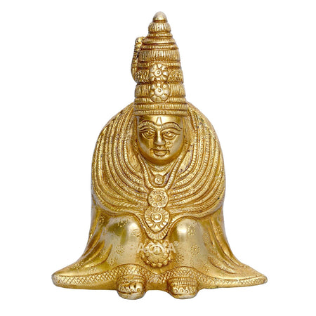Tulja maa Goddess Brass Handicraft Gold Height 6 Inches