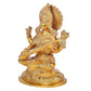 Brass Goddess Saraswati Idol Maa Saraswati Religious Statue Height 7.2 Inch