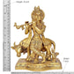 Brass Lord Krishna with Cow Idol Figurine Sculpture Playing Flute Statue Decorative Showpiece, (Height 9 Inch)