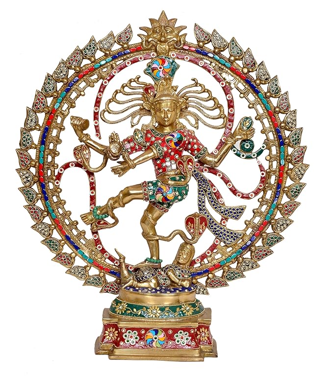 Brass Natraj Lord Shiva Dancing Natraj Brassl Idol Statues Multicolor (Height: 24 inch)