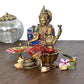 Cold Cast Handcrafted Lord Lakshmi Murti Sitting On Lotus in Resin, Height : 7 inch