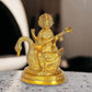 Brass Goddess Saraswati Ji Idol Figurine Decorative Showpiece Home Office Temple Gift Item Golden Height 5 Inches