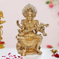 Brass Maa Saraswati Statue - Handcrafted Hindu Goddess Saraswati Idol for Home Decor and Pooja (Height 25 Inch)