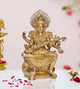 Brass Maa Saraswati Statue - Handcrafted Hindu Goddess Saraswati Idol for Home Decor and Pooja (Height 25 Inch)