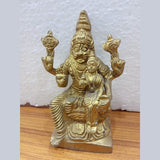 Brass Narsingh Bhagwan & Lakshmi pooja idol statue, standing multi-armed figure