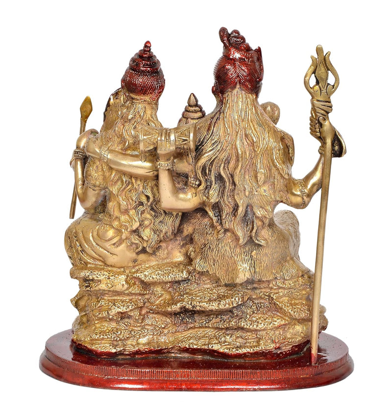 Brass Shiv Parivar Shiva Family Idol Family for Home Decor Mandir Pooja Showpiece Barss Statue (Height 12 Inch)