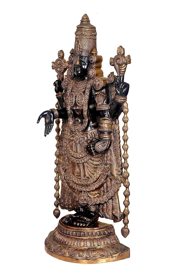 Brass Tirupati Balaji Statue Idol Murti for Home Decor Temple | Height 40 inches