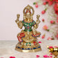 Brass Lakshmi Statue - Goddess Laxmi Idol for Home Decor and Pooja - Hindu Goddess of Wealth Figurine (Height 11.5 Inch)