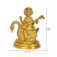 Brass Goddess Saraswati Ji Idol Figurine Decorative Showpiece Home Office Temple Gift Item Golden Height 5 Inches