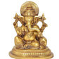 Brass Lord Ganesha Religious Statue Idol Ganesh Murti Home Decor Office Puja Mandir (Height 7.5 Inch)