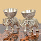 Metal Elephant Dry Fruit Bowl Showpiece Silver Polish for Home Decor Room Table & Gift Diwali,Raksha Bandhan Pack of 2 (Height 5 Inch)